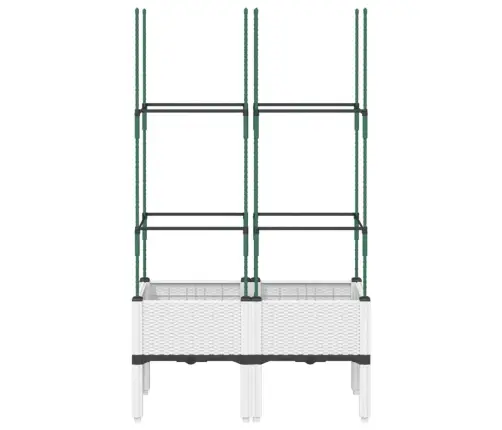Dārza Puķu Kaste Ar Špaleru, Balta, 80X40X142,5 Cm, Pp Vidaxl
