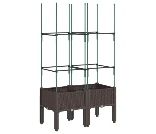 Sodo Lovelis Su Treliažu, Rudos Spalvos, 80X40X142,5cm Pp