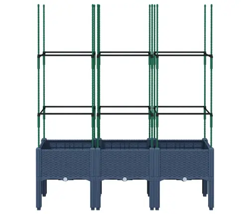 Dārza Puķu Kaste Ar Špaleru, Zili Pelēka, 120X40X142,5 Cm, Pp Vidaxl