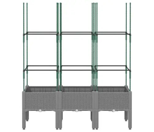 Dārza Puķu Kaste Ar Špaleru, Gaiši Pelēka, 120X40X142,5 Cm, Pp Vidaxl