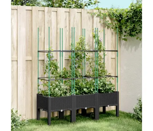 Võrega Taimekast, Must, 120 X 40 X 142,5 cm Pp