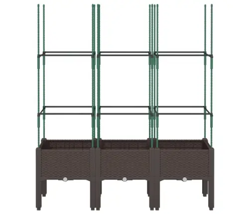 Dārza Puķu Kaste Ar Špaleru, Brūna, 120X40X142,5 Cm, Pp Vidaxl