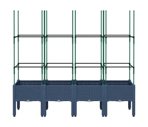 Sodo Lovelis Su Treliažu, Melsvai Pilkos Spalvos, 160X40X142,5cm Pp