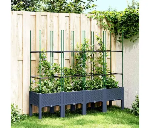 Sodo Lovelis Su Treliažu, Melsvai Pilkos Spalvos, 160X40X142,5cm Pp