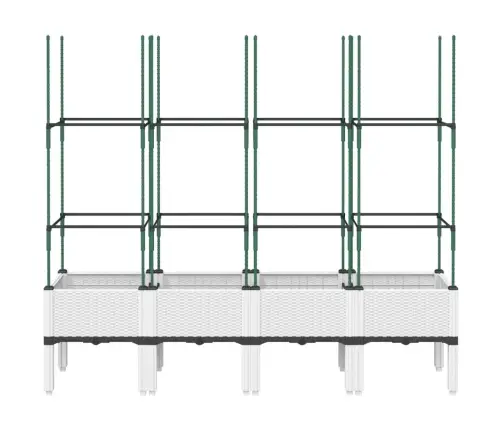 Dārza Puķu Kaste Ar Špaleru, Balta, 160X40X142,5 Cm, Pp Vidaxl