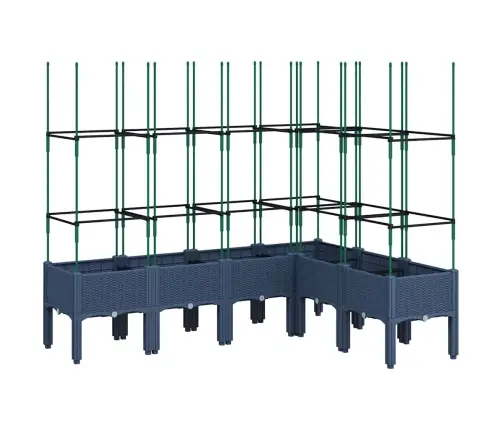 Dārza Puķu Kaste Ar Špaleru, Zili Pelēka, 160X120X142,5 Cm, Pp Vidaxl