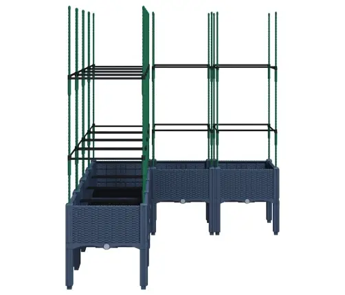 Dārza Puķu Kaste Ar Špaleru, Zili Pelēka, 160X120X142,5 Cm, Pp Vidaxl