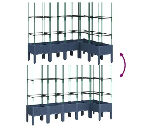 Dārza Puķu Kaste Ar Špaleru, Zili Pelēka, 160X120X142,5 Cm, Pp Vidaxl