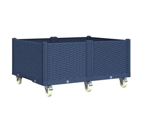 Dārza Puķu Kaste Ar Riteņiem, Zili Pelēka, 100X80X54 Cm, Pp Vidaxl