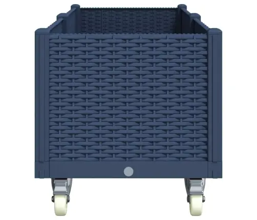 Dārza Puķu Kaste Ar Riteņiem, Zili Pelēka, 160X50X54 Cm, Pp Vidaxl