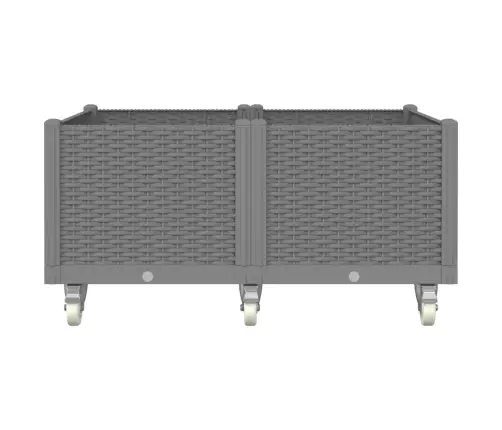 Dārza Puķu Kaste Ar Riteņiem, Gaiši Pelēka, 100X80X54 Cm, Pp Vidaxl