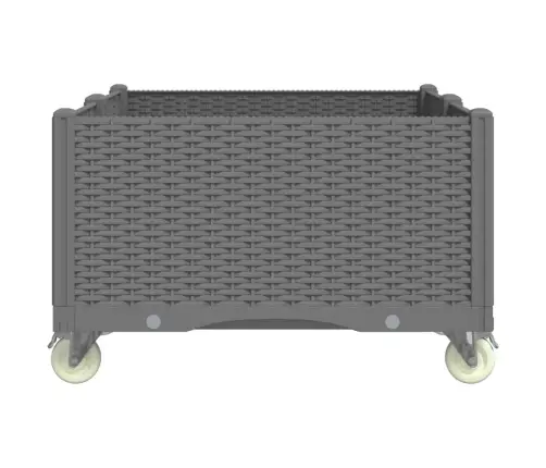 Dārza Puķu Kaste Ar Riteņiem, Gaiši Pelēka, 100X80X54 Cm, Pp Vidaxl