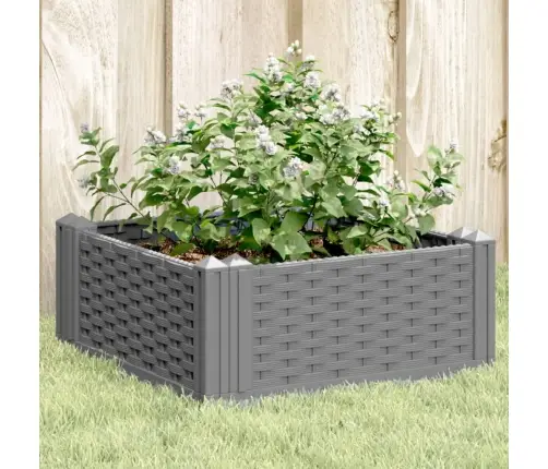 Dārza Puķu Kaste Ar Mietiņiem Gaiši Pelēka 42,5X42,5X28,5 Cm Pp Vidaxl