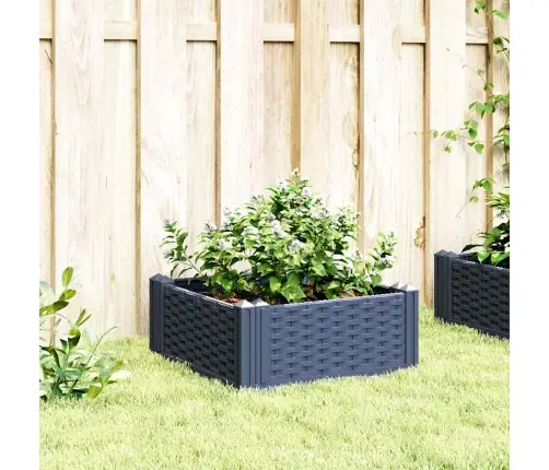 Dārza Puķu Kaste Ar Mietiņiem, Zili Pelēka, 42,5X42,5X28,5 Cm, Pp Vidaxl