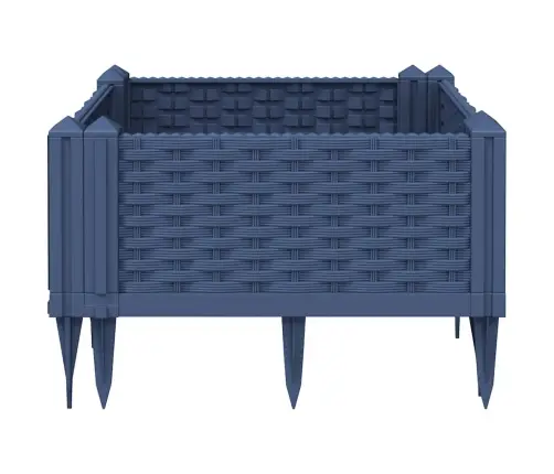 Dārza Puķu Kaste Ar Mietiņiem, Zili Pelēka, 42,5X42,5X28,5 Cm, Pp Vidaxl