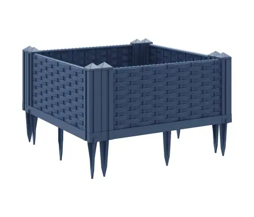 Dārza Puķu Kaste Ar Mietiņiem, Zili Pelēka, 42,5X42,5X28,5 Cm, Pp Vidaxl