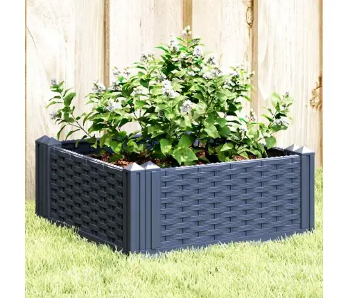 Dārza Puķu Kaste Ar Mietiņiem, Zili Pelēka, 42,5X42,5X28,5 Cm, Pp Vidaxl