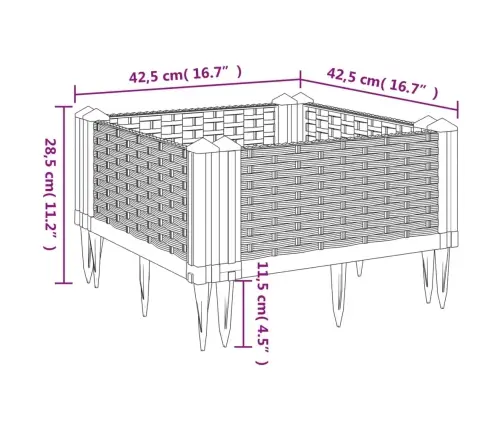 Vaiadega Taimekast, Valge, 42,5X42,5X28,5 cm Pp