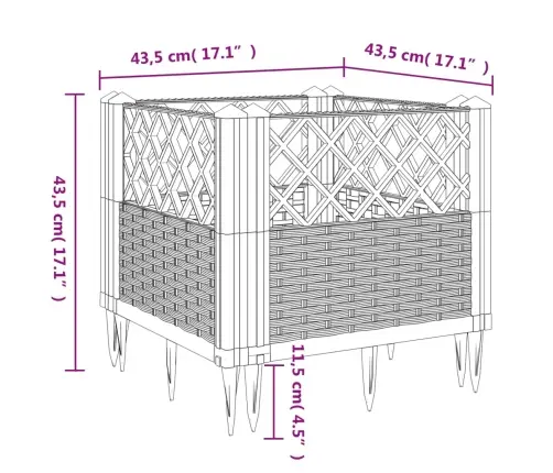 Vaiadega Taimekast, Must, 43,5 X 43,5 X 43,5 cm Pp