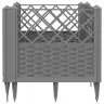 Dārza Puķu Kaste Ar Mietiņiem Gaiši Pelēka 43,5X43,5X43,5 Cm Pp Vidaxl