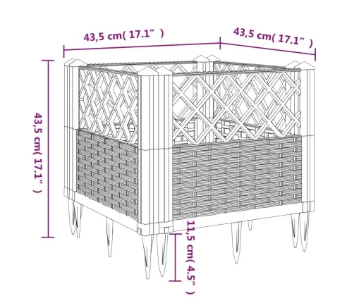 Sodo Lovelis Su Kuoliukais, Baltas, 43,5X43,5X43,5cm Pp