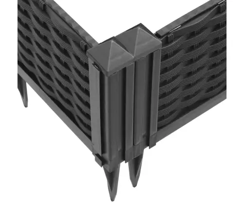 Dārza Puķu Kaste Ar Mietiņiem, Melna, 125X40X28,5 Cm, Pp Vidaxl
