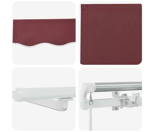 Rankiniu Būdu Ištraukiama Markizė Su Led, Bordo, 300X250Cm