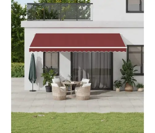 Automatinė Ištraukiama Markizė Su Led, Bordo Spalvos, 500X350Cm