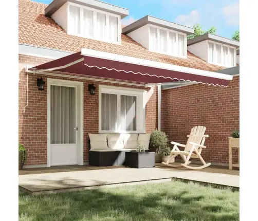 Izvelkama Markīze, Manuāla, 400X300 Cm, Vīnsarkana Vidaxl