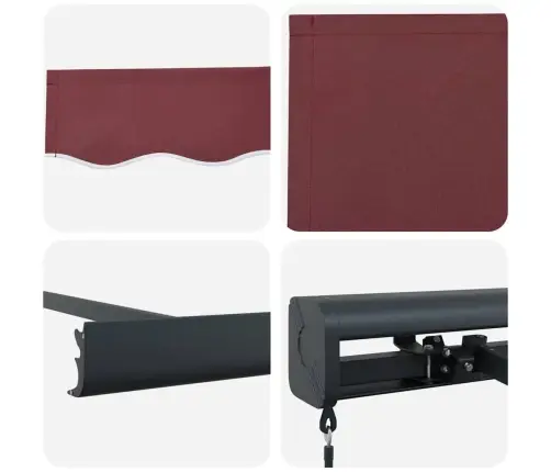 Izvelkama Markīze, 300X250 Cm, Automātiska, Vīnsarkana Vidaxl