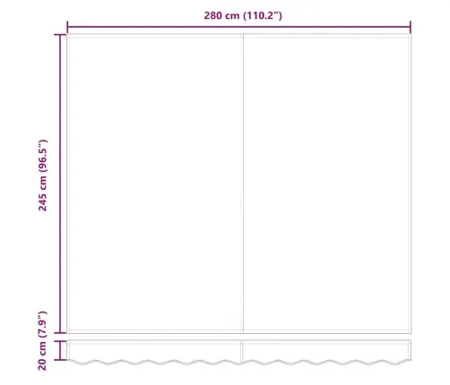Automatinė Ištraukiama Markizė, Bordo Spalvos, 300X250Cm