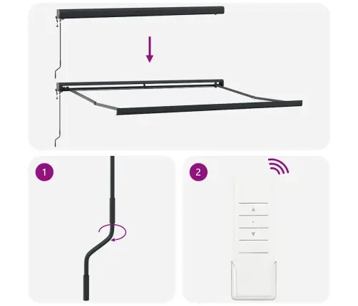 Automatinė Ištraukiama Markizė, Bordo Spalvos, 300X250Cm