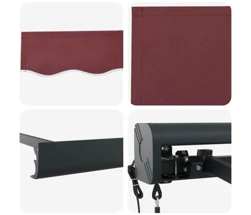 Automaatselt Sissetõmmatav Varikatus, Veinipunane, 400X300 Cm