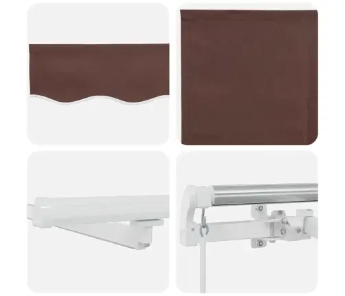 Izvelkama Markīze Ar Led, Manuāla, 300X250 Cm, Brūns Vidaxl
