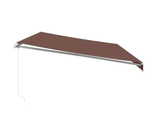 Izvelkama Markīze Ar Led, Manuāla, 600X350 Cm, Brūns Vidaxl