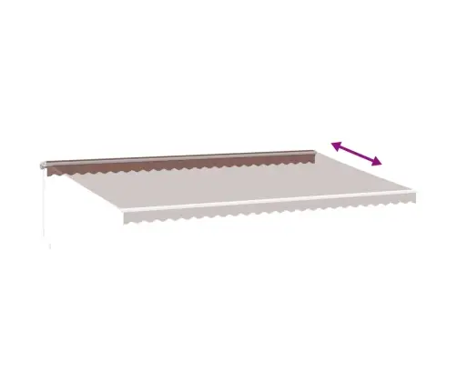 Izvelkama Markīze Ar Led, Manuāla, 600X350 Cm, Brūns Vidaxl