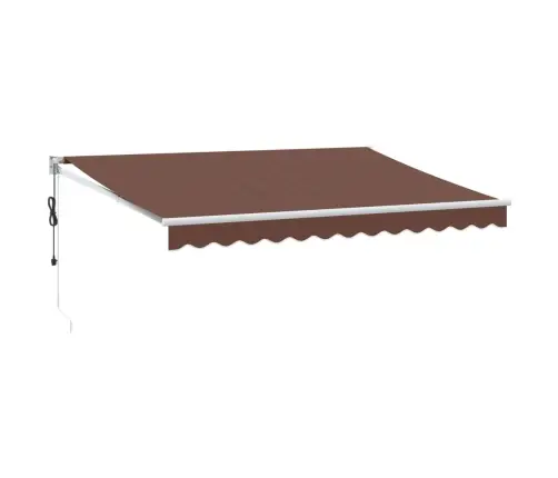Izvelkama Markīze Ar Led, Manuāla, 350X250 Cm, Brūna Vidaxl