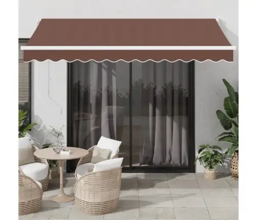 Izvelkama Markīze Ar Led, Manuāla, 350X250 Cm, Brūna Vidaxl