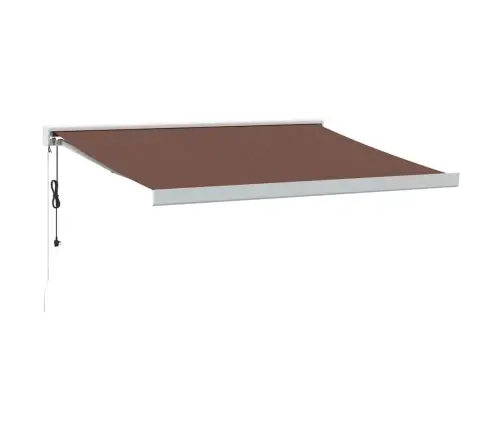 Izvelkama Markīze Ar Led, Manuāla, 350X250 Cm, Brūna Vidaxl