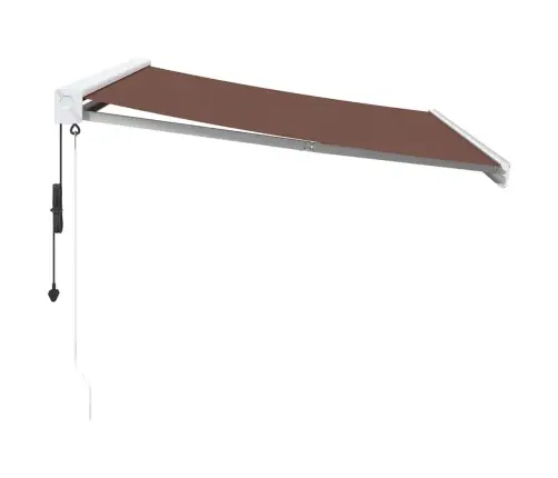 Izvelkama Markīze Ar Led, Manuāla, 350X250 Cm, Brūna Vidaxl