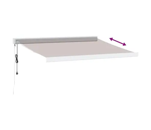 Izvelkama Markīze Ar Led, Manuāla, 350X250 Cm, Brūna Vidaxl