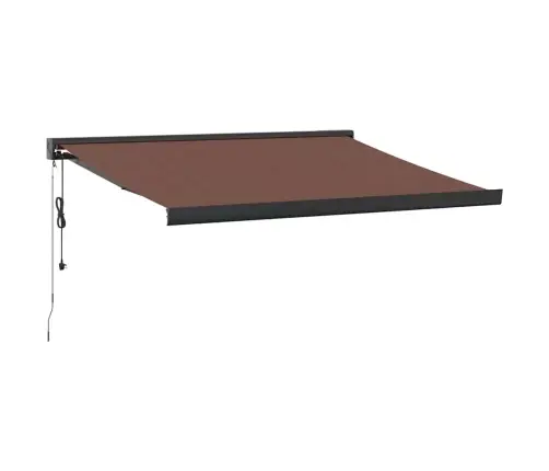 Izvelkama Markīze Ar Led, Manuāla, 350X250 Cm, Brūna Vidaxl