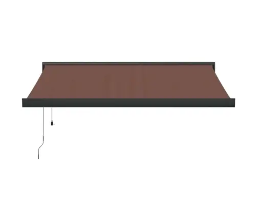 Izvelkama Markīze Ar Led, Manuāla, 350X250 Cm, Brūna Vidaxl