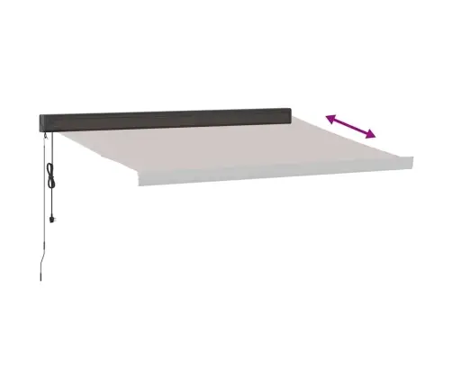 Izvelkama Markīze Ar Led, Manuāla, 350X250 Cm, Brūna Vidaxl