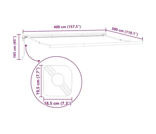 Automaatselt Sissetõmmatav Varikatus, Pruun, 400 X 300 Cm