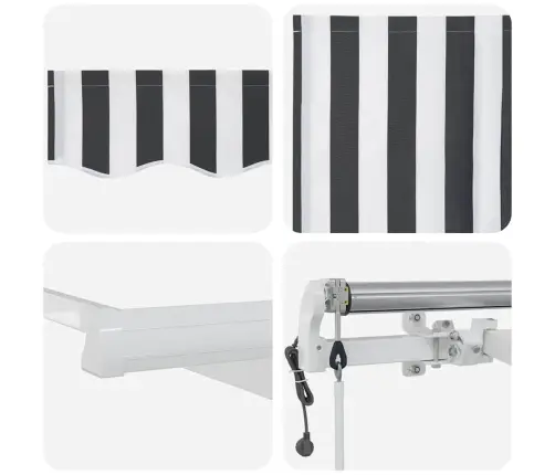 Automatinė Ištraukiama Markizė, Antracito Ir Balta, 300X250Cm