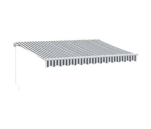 Manuāli Izvelkama Nojume Ar Led, Pelēka Un Balta, 350X250 Cm Vidaxl