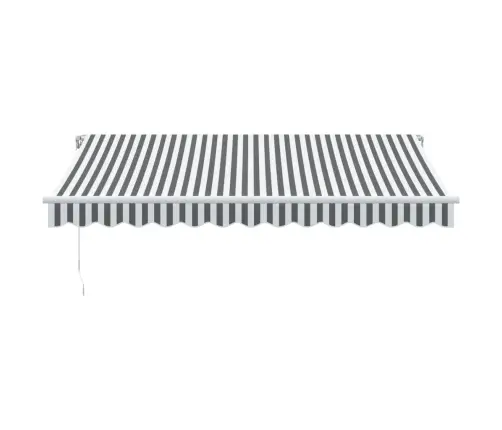 Manuāli Izvelkama Nojume Ar Led, Pelēka Un Balta, 350X250 Cm Vidaxl