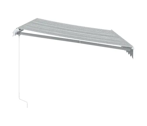 Manuāli Izvelkama Nojume Ar Led, Pelēka Un Balta, 350X250 Cm Vidaxl