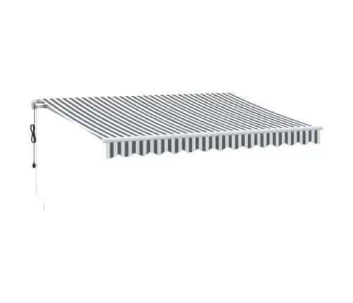 Automātiski Izvelkama Markīze, Led, Pelēka Un Balta, 350X250 Cm Vidaxl
